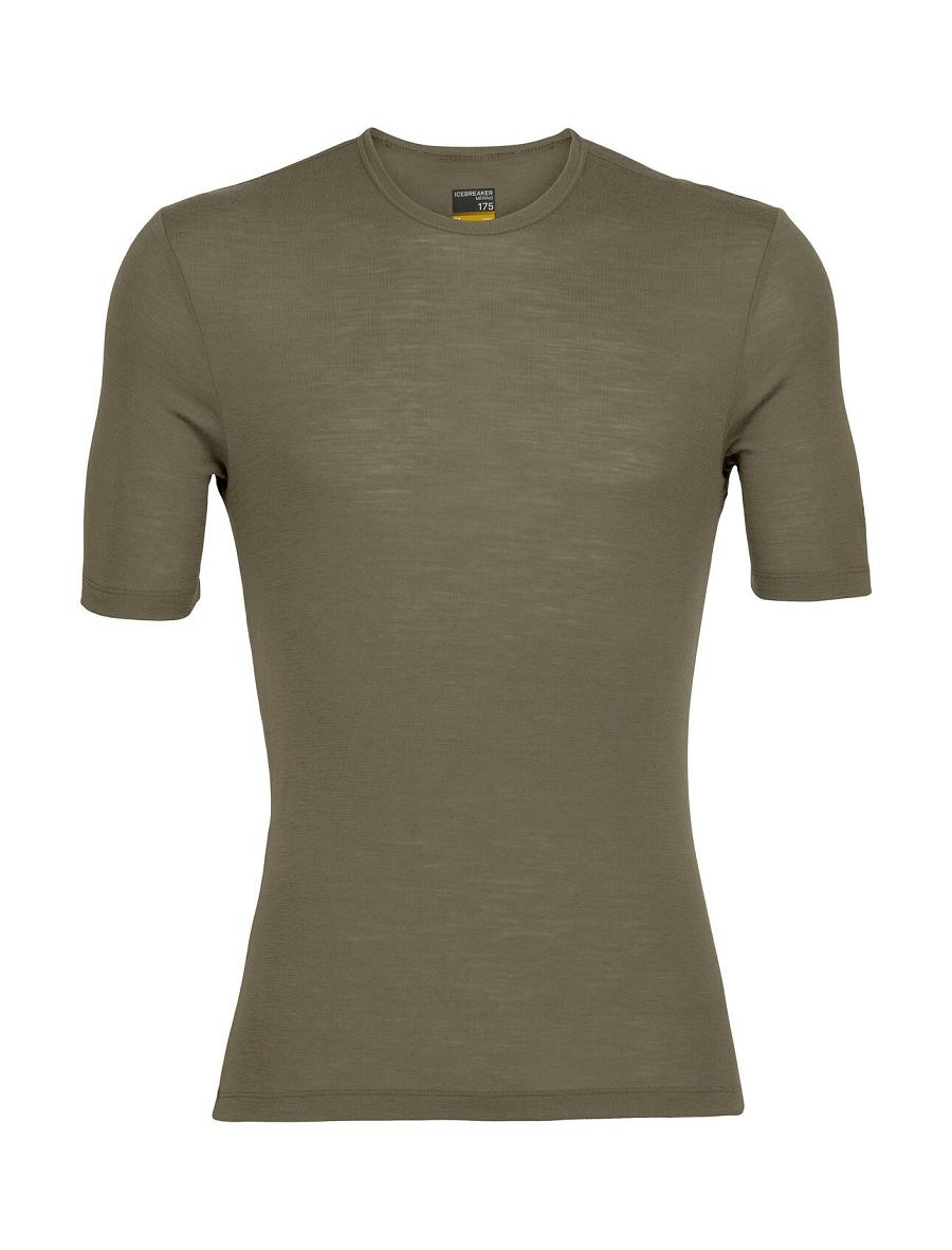 Base Layers Icebreaker Merino 175 Everyday Corta Sleeve Crewe Thermal Top Homme Vert Olive | FR 1377JPQJ